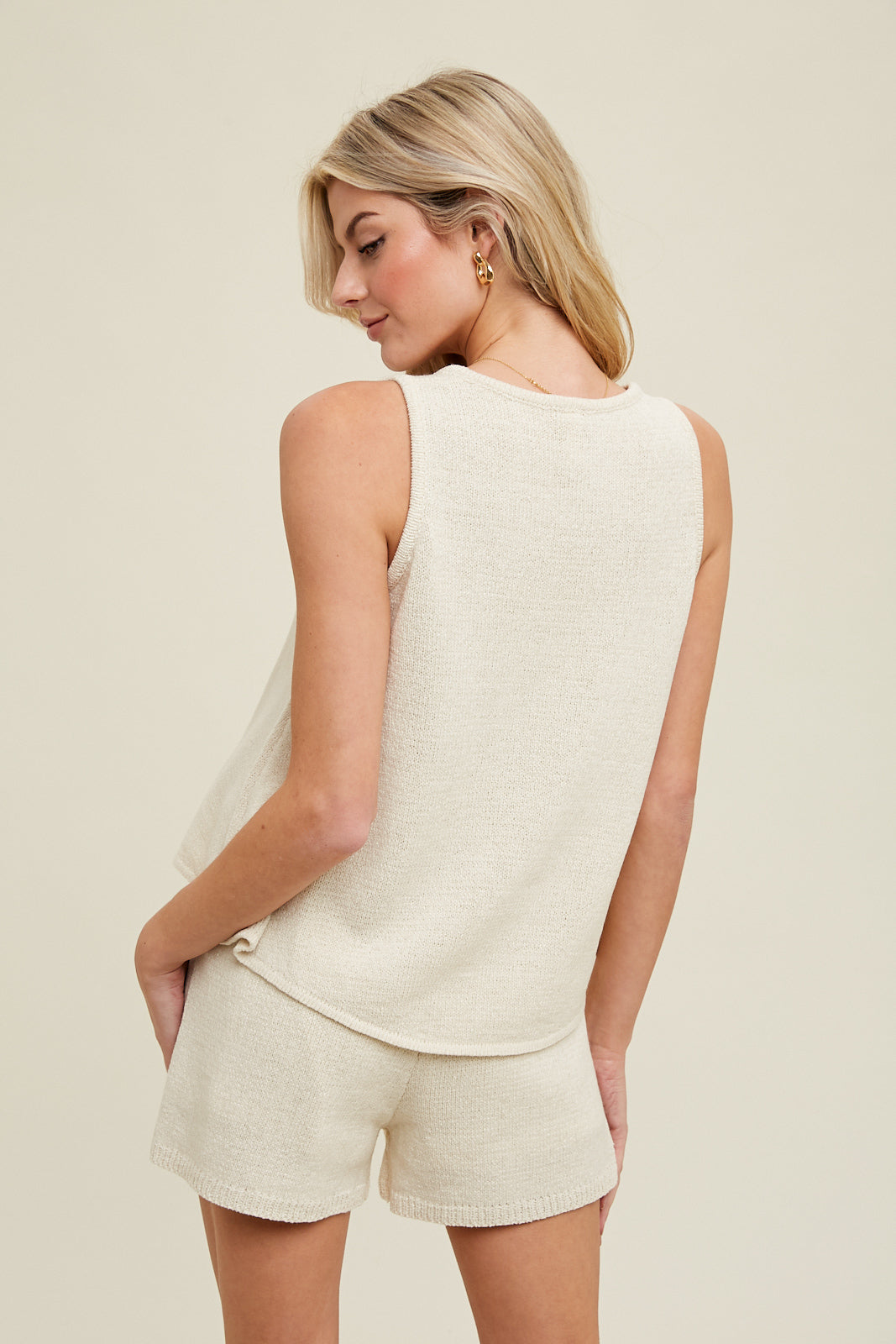 TWO PIECE TANK AND SHORTS SWEATER SET