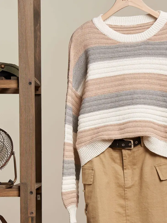 STRIPED GREY/BROWN/CREAM