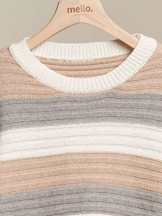 STRIPED GREY/BROWN/CREAM