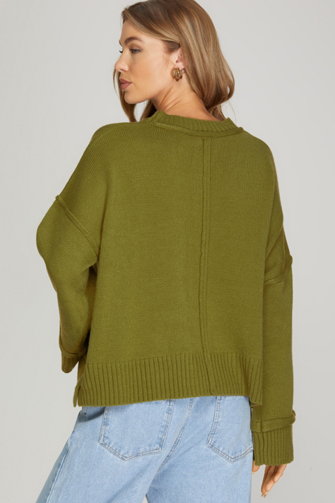 KIWI SWEATER WITH BUTTON DETAIL