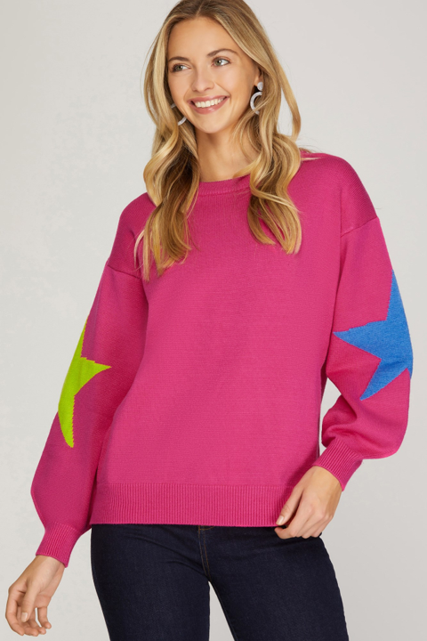 STAR SLEEVE SWEATER