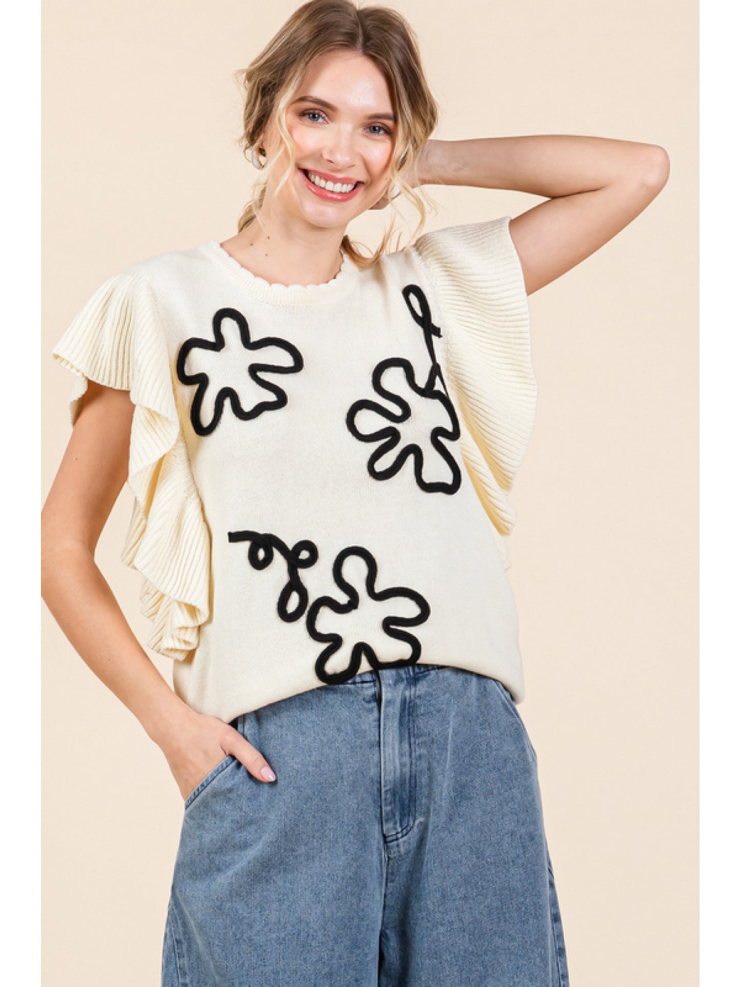 FLOWER SWEATER TOP