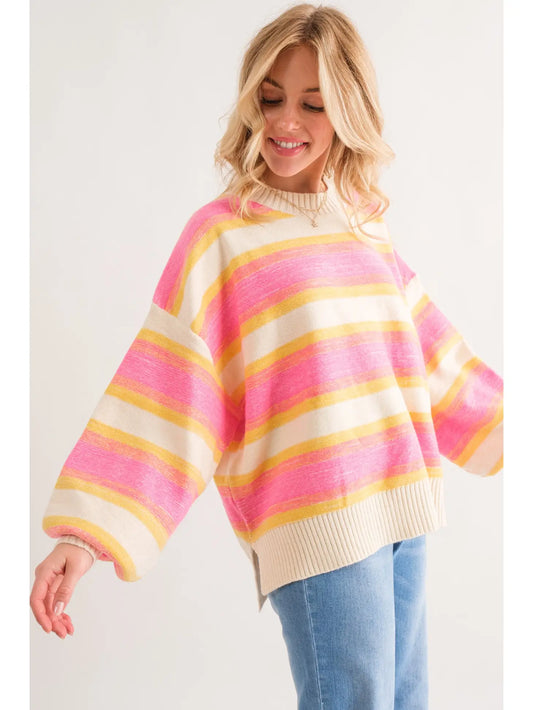 Bubblegum Stripe Pullover Sweater