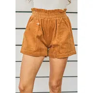 Corduroy Banding Shorts with Side Pockets