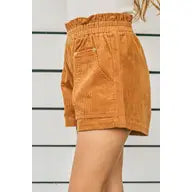 Corduroy Banding Shorts with Side Pockets