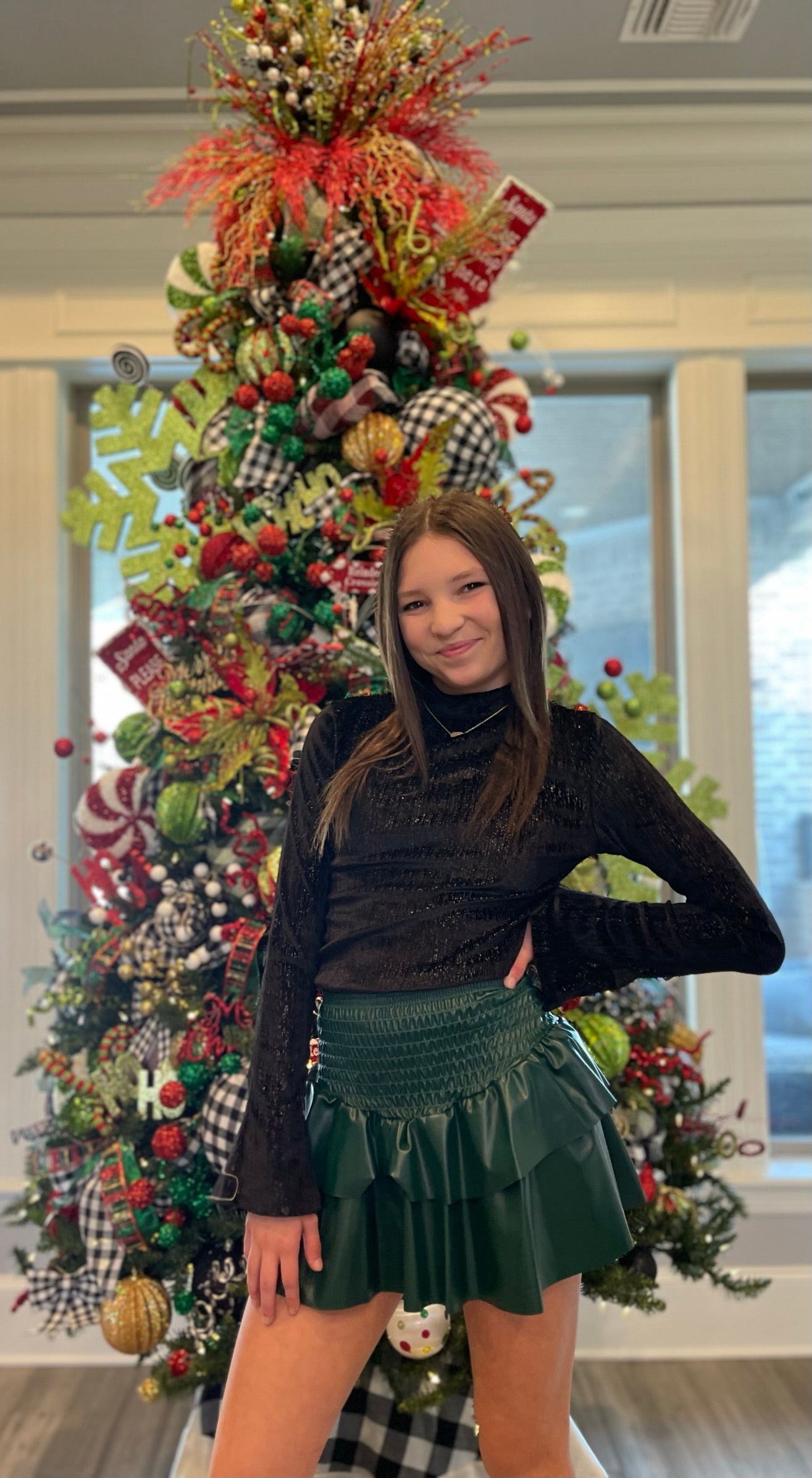 FAUX LEATHER SKIRT