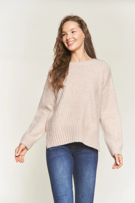 RIBBED ACCCENT SWEATER