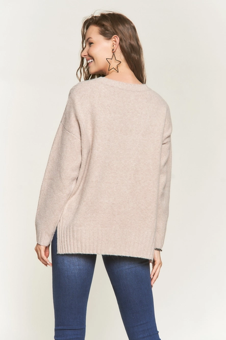 RIBBED ACCCENT SWEATER