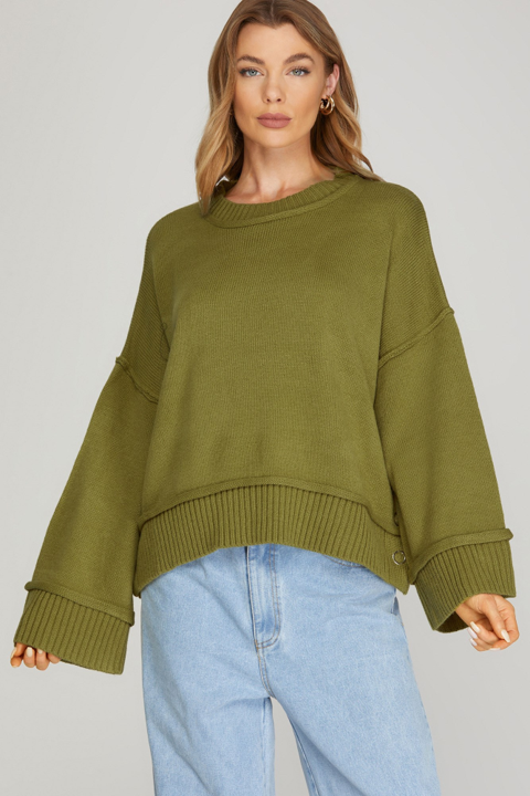 KIWI SWEATER WITH BUTTON DETAIL