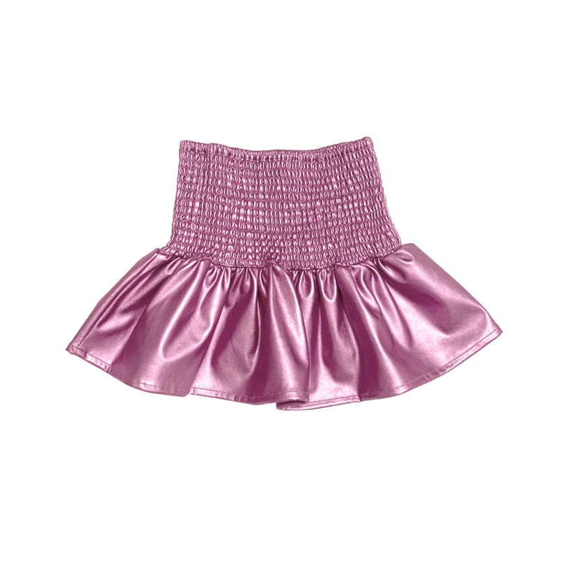Faux Leather Ruffle Skirt
