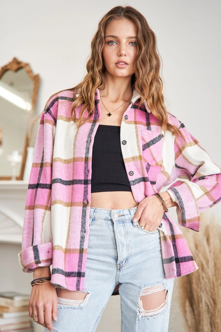 Pink Plaid Jacket