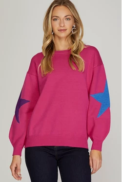 STAR SLEEVE SWEATER